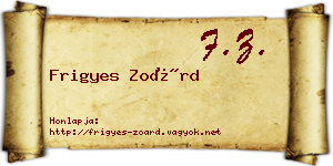 Frigyes Zoárd névjegykártya